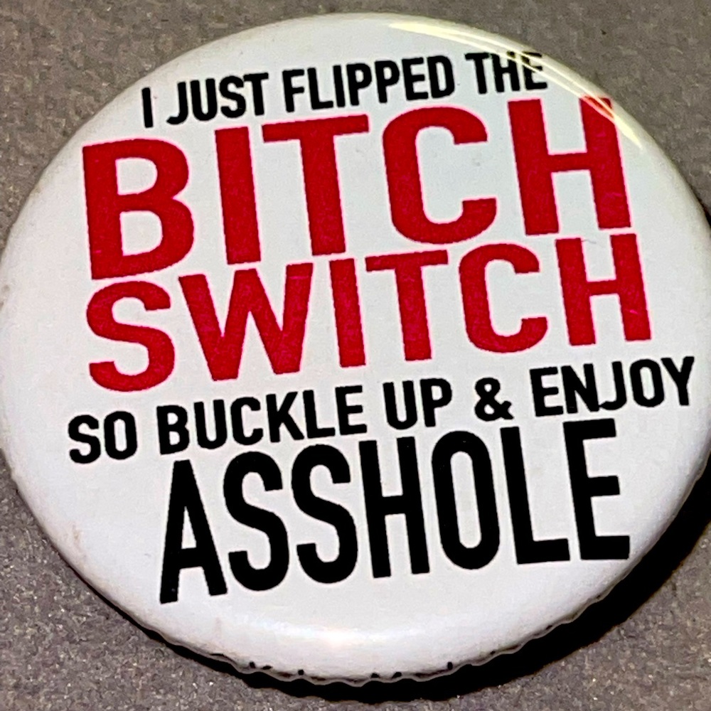I Just Flipped the B*tch Switch So Buckle Up & Enjoy A$$hole Button Pin New